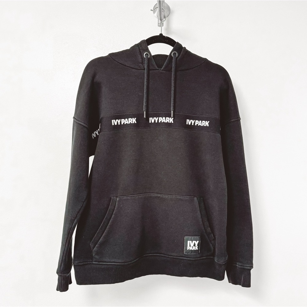 Ivy Park Logo Tape Fall Winter Casual Chic Hoodie Sweatshirt Black White